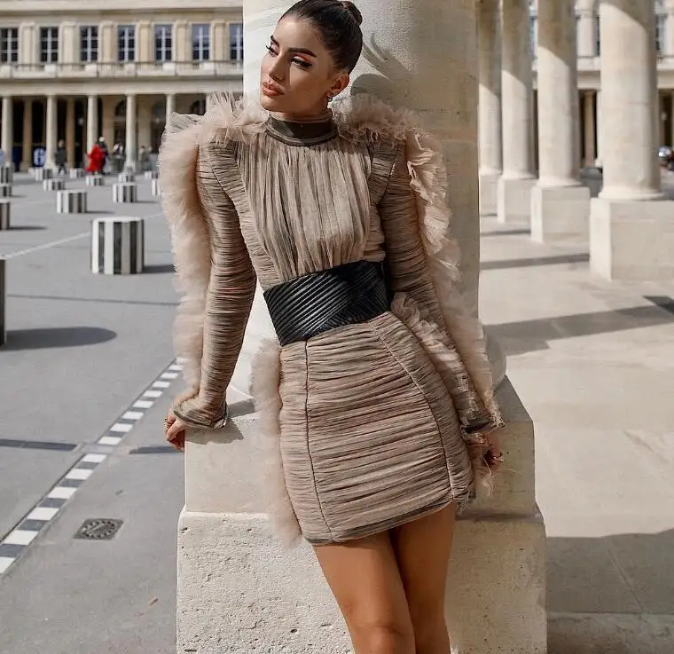 

Hot Selling Sexy Turtleneck Long Sleeve Women Winter Dress 2019 Bodycon Designer Party Dress