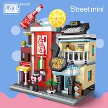 LOZ мини кирпичи архитектура мини модель "улица" торт магазин строительство сборки Игрушка Город Квадратный Блок набор детский подарок книжный магазин