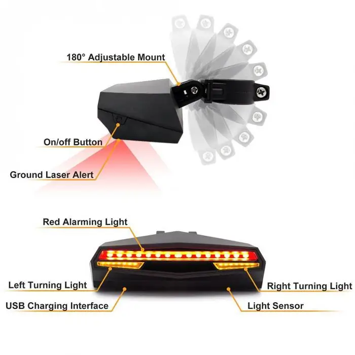 Top High Bicycle Bike Rear LED Tail Light Wireless Remote Control Turn Signals Safety Warning Light DOG88 10 Top High Bicycle Bike Rear LED Tail Light Wireless Remote Control Turn Signals Safety Warning Light DOG88 10