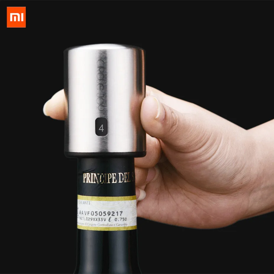Original XIAOMI Mijia Circle Joy Smart Wine Stopper Stainless Steel Vacuum Memory Wine Stopper Electric Stopper Wine Corks Original XIAOMI Mijia Circle Joy Smart Wine Stopper Stainless Steel Vacuum Memory Wine Stopper Electric Stopper Wine Corks