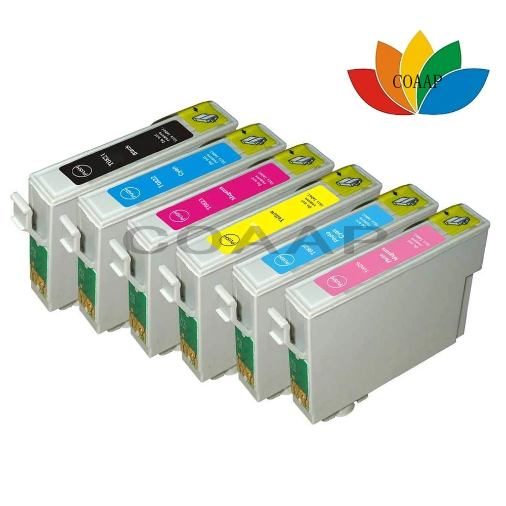 T0821 - T0826 T0827 Ink Cartridges For Compatible Epson R270 R390 TX650 T50 T59 RX590 TX700W TX800W TX720 TX700 TX800 RX610 | Компьютеры и