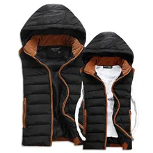 Новинка, зимний Повседневный Толстый жилет для мужчин, высокое качество, с капюшоном, четыре цвета, Chaleco Con Capucha, тонкий, с хлопковой подкладкой, жилет для влюбленных