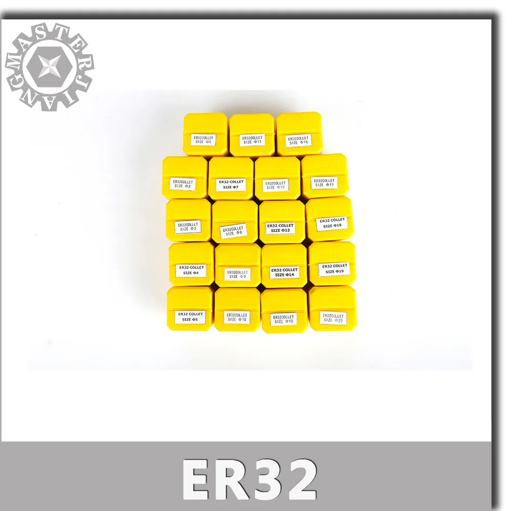 Цанговый патрон ER32 19 шт./компл. er32 цанговый от 2 мм до 20 для фрезерного станка с ЧПУ