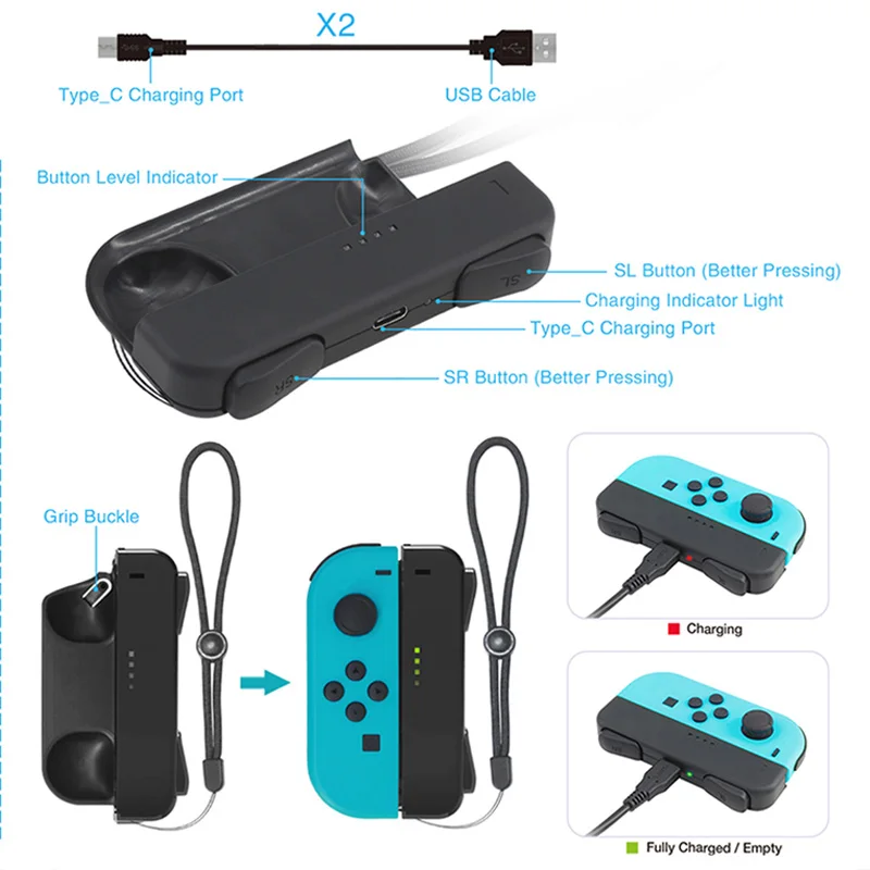 

Mini Charging Grip for Nintend Switch Joy-con Gamepad Controller Joy Con Charger for Nintend Switch Dock Station