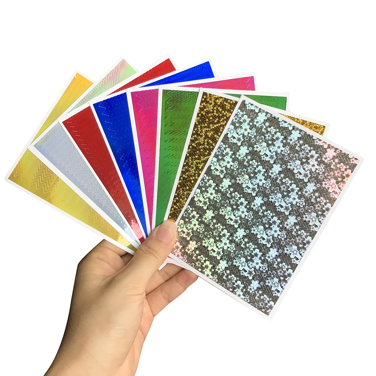 Nail Art Foil Gradient Holographic Shiny Stickers Laser Decal Gel