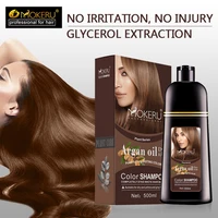 Mokeru naturel organique brun couleur de cheveux permanente coloration des cheveux shampooing longue durée teinture des cheveux shampooing pour les femmes teinture professionnelle 4