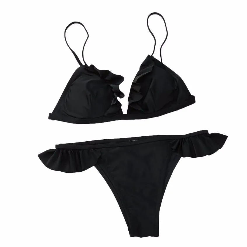 Dropshipping swimwear women 3 Color Halter bikini 2017 swimsuit With