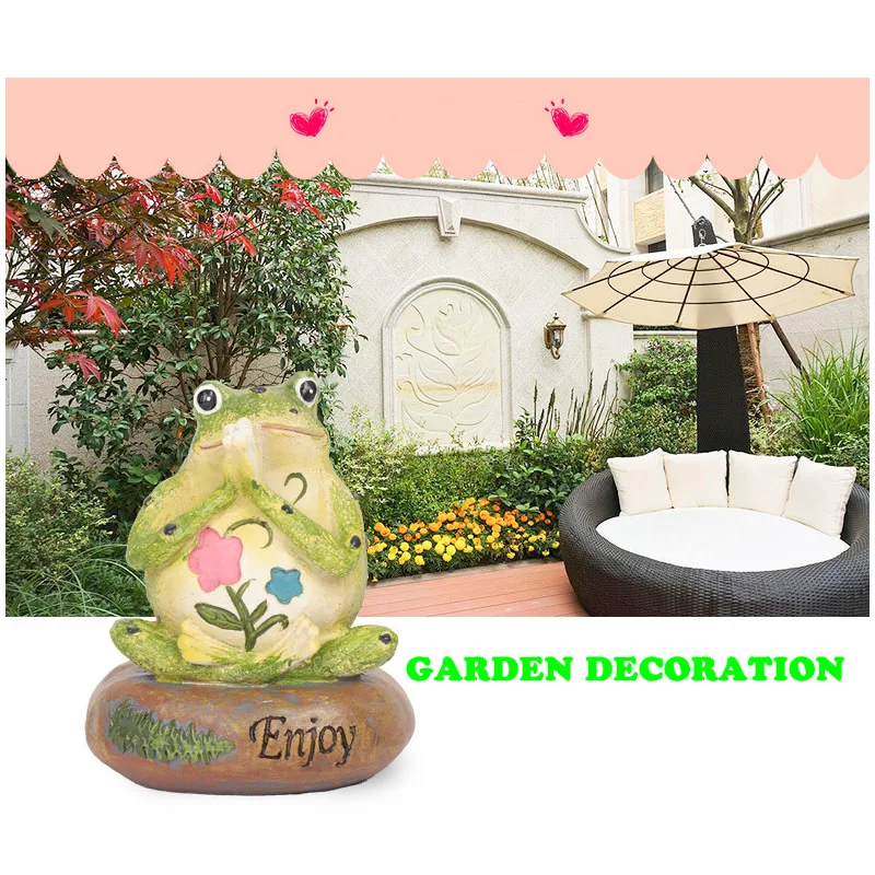 Cute Creative Yoga Frogs Statue Decorative Sitting Frog Outdoor ...
