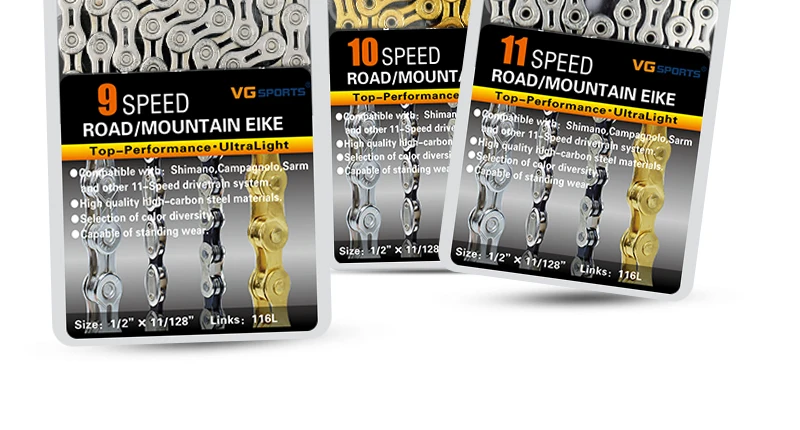 Perfect 2019 Hot New X9EL/ X10 EL/ X10SL / X11EL / X11SL chain 116 links 9/10/11 / speed silver / gold for mtb Road bicycle bike chain 20