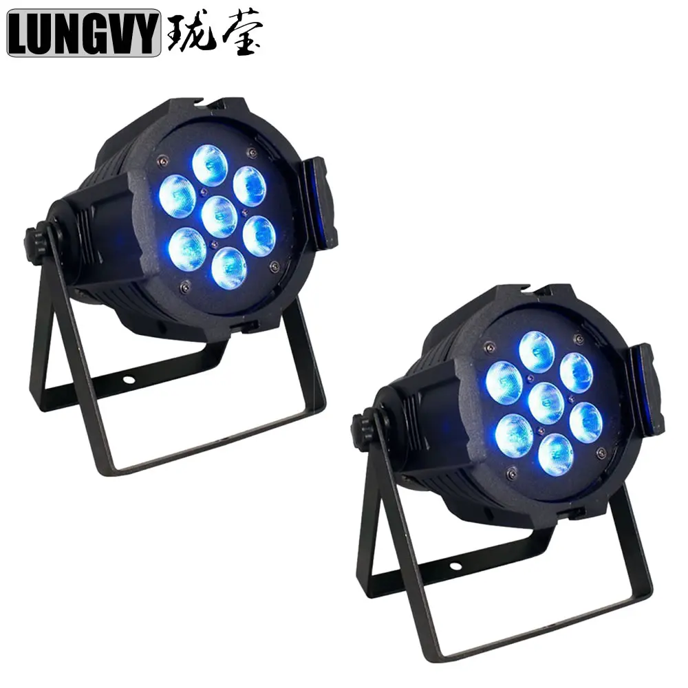 

Free Shipping 2pcs/lot 7x10w RGBW 4in1 Led Par Light Led Par Can Stage Dj Light for Party DMX 6/10 Channels