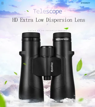 

Binocular IPX8 Waterproof 12x50 ED Glass Super-Multi Coating Phase Coated Bak4 High Power Telescope for Hunting Outdoor