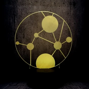 

Novelty molecule model shape 3D USB LED Lamp Acrylic 7 Colors Changing Touch Remote Controller Lights Table decor lighting