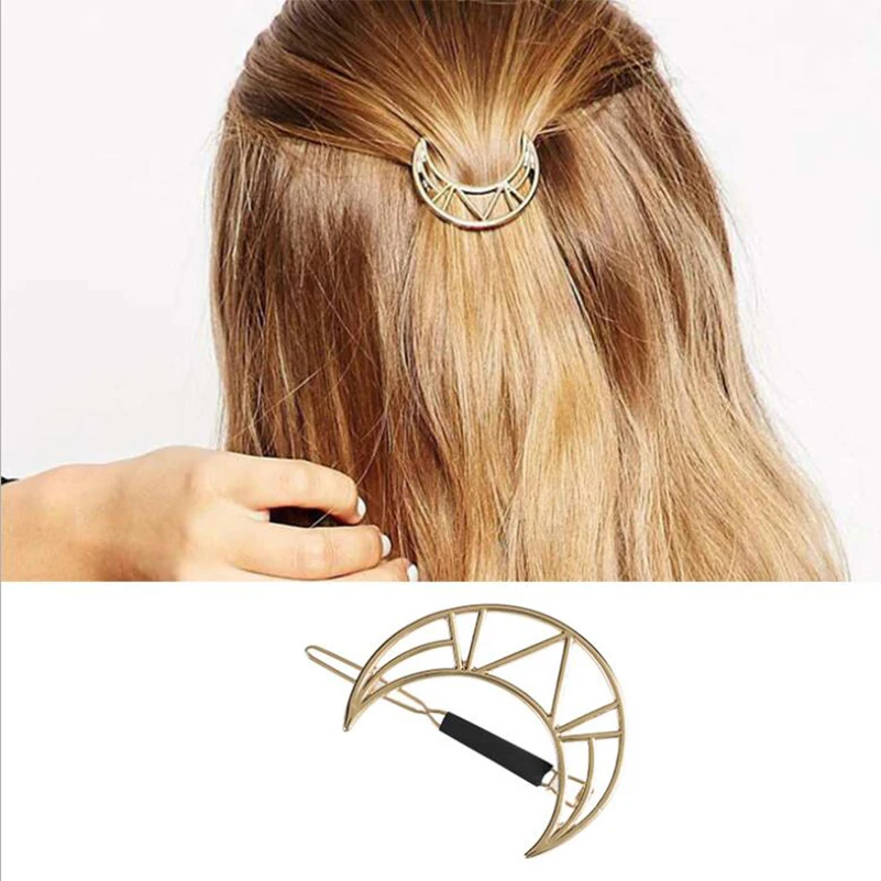Shuangshuo мульти-стильные шпильки для волос полые лунные шпильки для волос ювелирные изделия зажим для волос в виде Луны для женщин девочек заколки головы аксессуары Bijoux