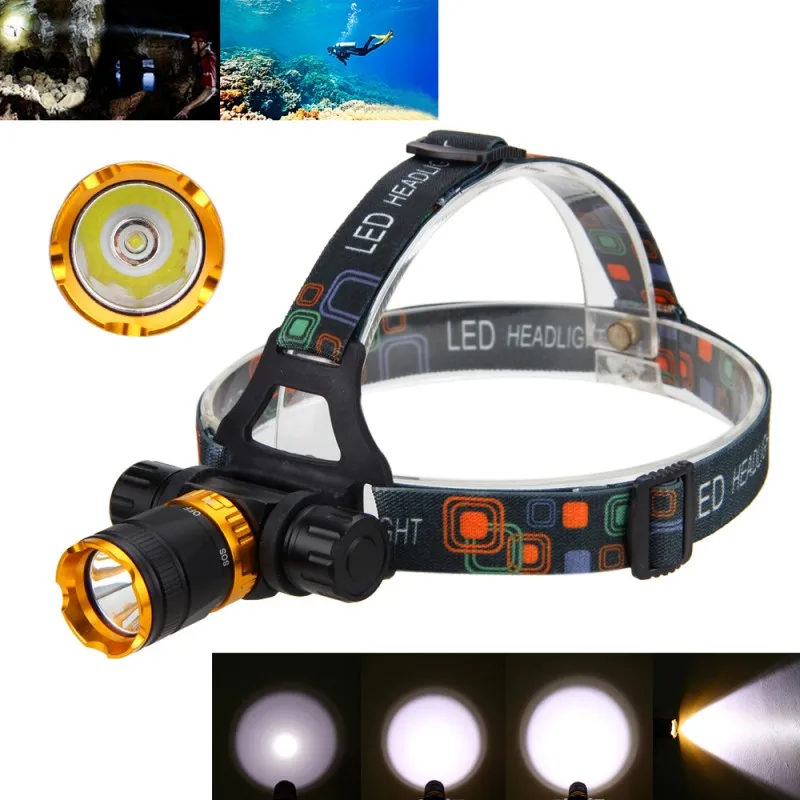 Buy 5000Lumen XML T6 LED 5 Mode Dive Waterproof Scuba Diving Headlamp Headlight