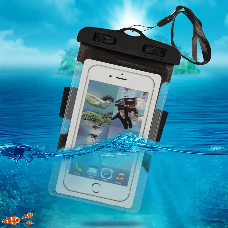 Плавательный водонепроницаемый пакет для хранения Открытый морской отдых Универсальный Водонепроницаемый Чехол Сумки для мобильного телефона с ремешком сухой Чехол