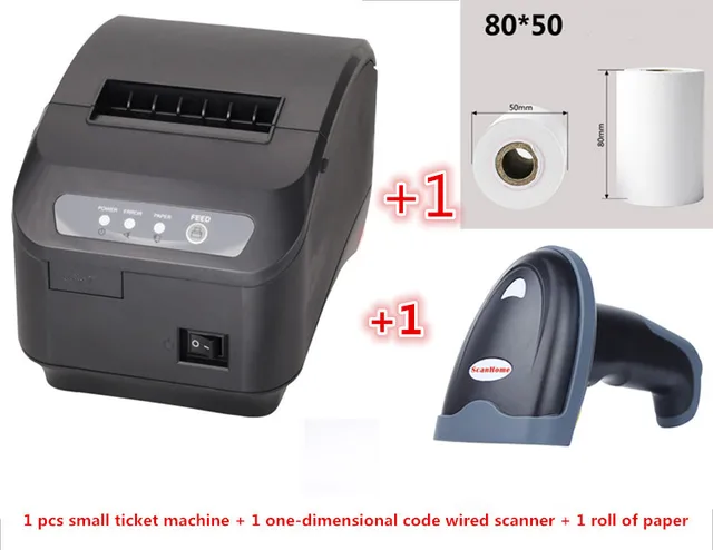 Special Price Gift 1Thermal Paper + 1Scanner + POS printer 80mm thermal receipt printer  automatic cutting  serial or Ethernet port