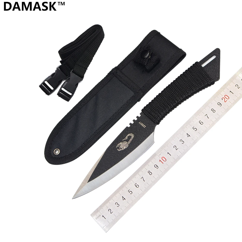 Hot Selling Damask Tactical Outdoor Straight Knife EDC Fixed Blade