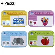 Детские Монтессори Educativos Веселые английские слова Карманные флэш-карты Детские Обучающие английские настольные игры головоломки матч головоломки