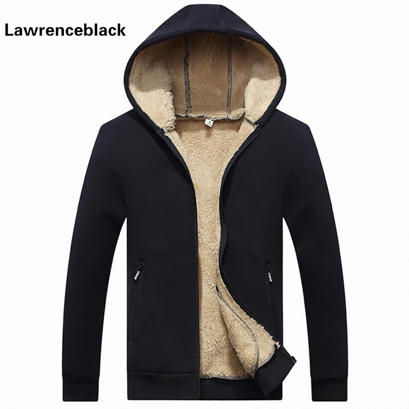 

Lambskin hoodies men Brand Winter Warm Thick Velvet Male Hoodies cotton Sweatshirts Men Coat Casual Cardigan Quality Hoodie 920
