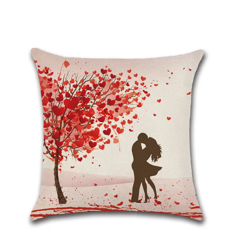 Beautiful lover and tree Valentine's Day cushion cover Party Pillow case sofa Chair Decoration for home kids bedroom friend gift Beautiful lover and tree Valentine's Day cushion cover Party Pillow case sofa Chair Decoration for home kids bedroom friend gift