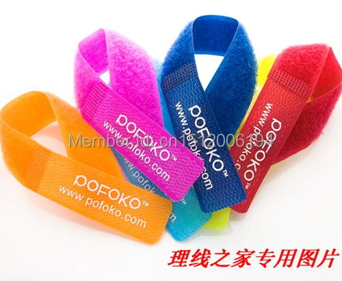 Cinta com Logotipo Gancho e Laço Imprimir o Logotipo de Gerenciamento de Cabo Braçadeira de Cabo de Nylon Lote Hook & Loop Personalizado Tiras Colorido 2cm * 18cm 100 Pçs –