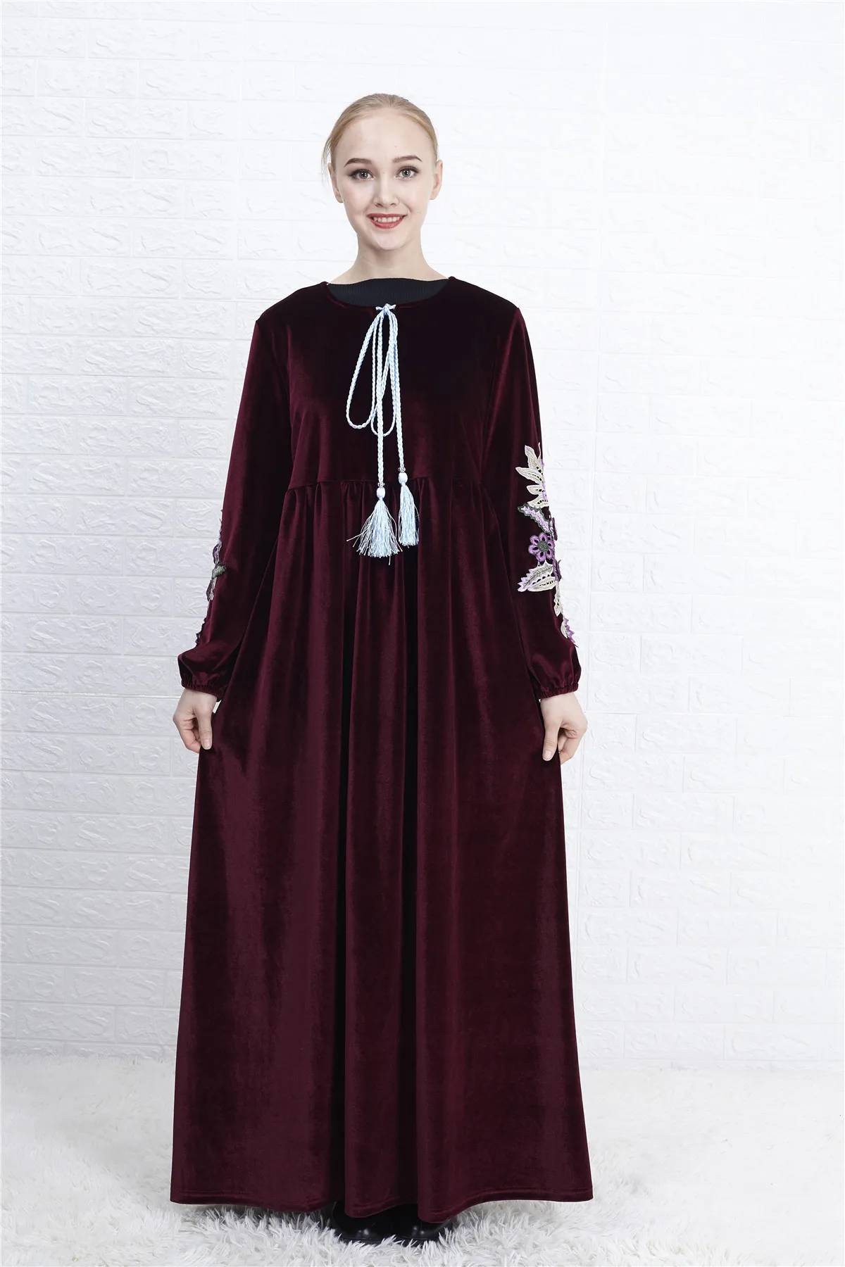 Женский бархатный халат abaya Дубай Турция кафтан турецкий Бангладеш Украина
