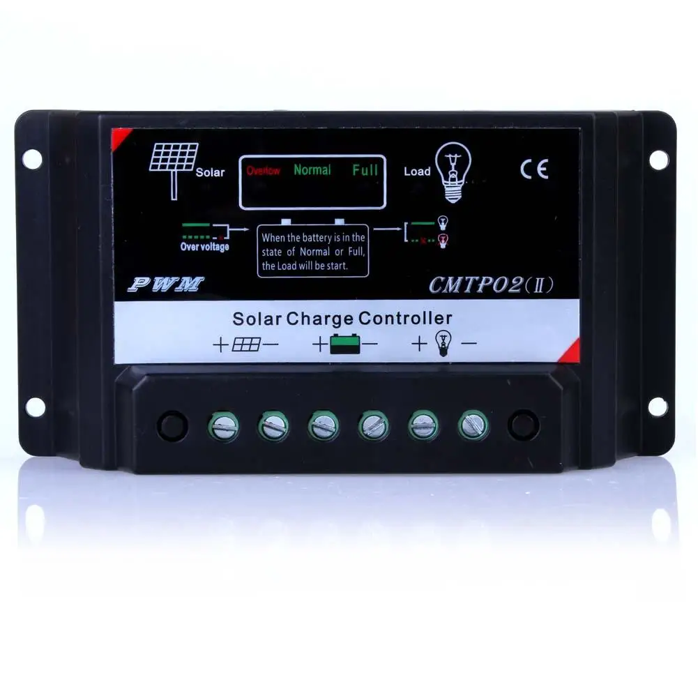 

PWM 10A Solar Panel Charger Controller Upgraded Version 12V 24V Auto Switch + 5 Pairs Waterproof MC4 M/F Solar Connectors APJW