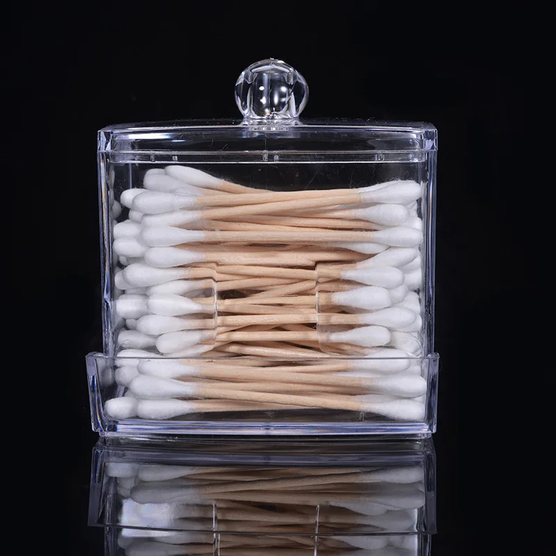 

Acrylic Make Up organizer Transparent Cotton Swab Storage Box Storage Case Portable Container Makeup Organizer Acrylic Container