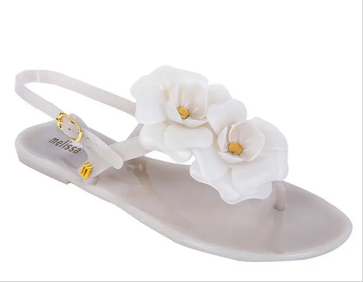 2016 summer new sandals and slippers Camellia word female flower beach ...