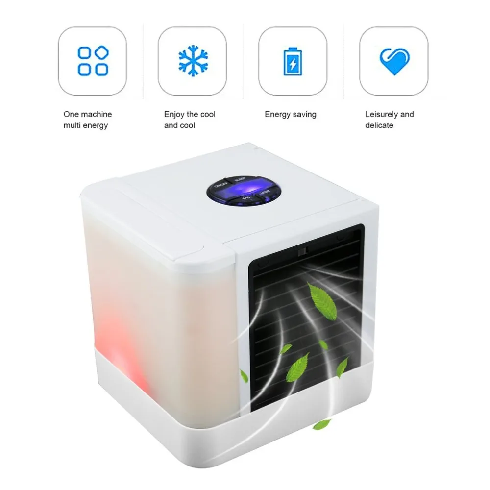 

USB Mini air Cooler Portable Air Cooling Fan Conditioner Humidifier Purifier 7ColorsLight DesktopCoolingFan for Office Home