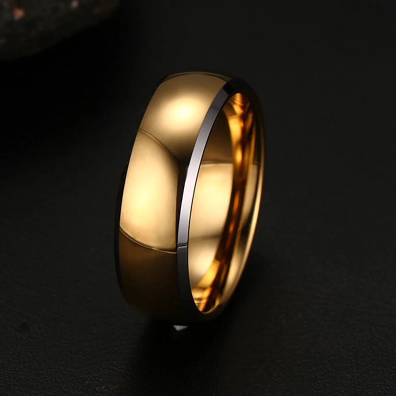 Name Wedding Anniversary Date Logos Jewelry 8mm Gold Tone Tungsten Rings Personalize Your Own Style
