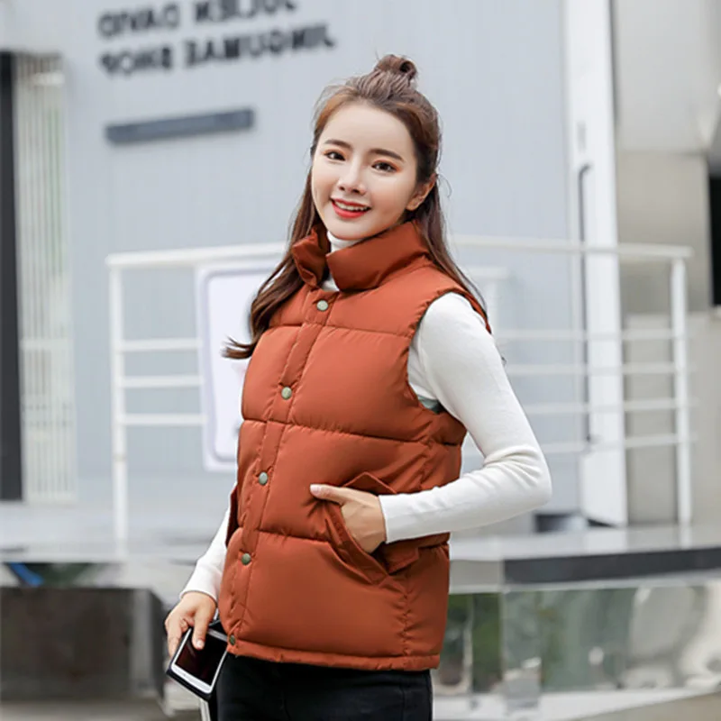 

Short Cotton Vest Woman 2018 Autumn And Winter New Pattern Down Cotton Woman Thickening Vest Vest Woman Loose Coat Woman Tide30