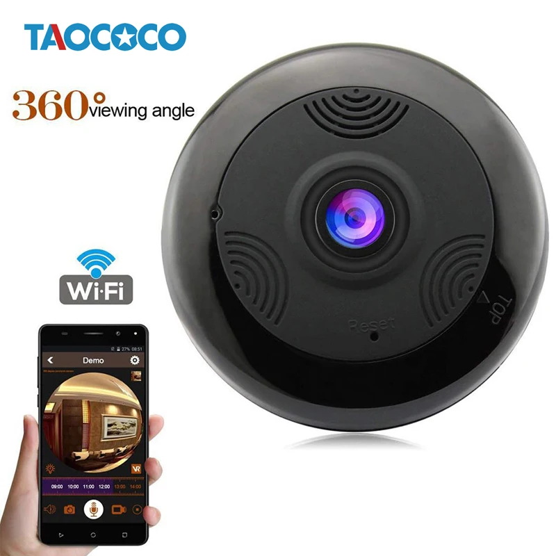 

TAOCOCO 1080P Fisheye IP Camera WiFi Panoramic 360 Camera Wireless Home Security Camera Surveillance CCTV Camera Night Vision