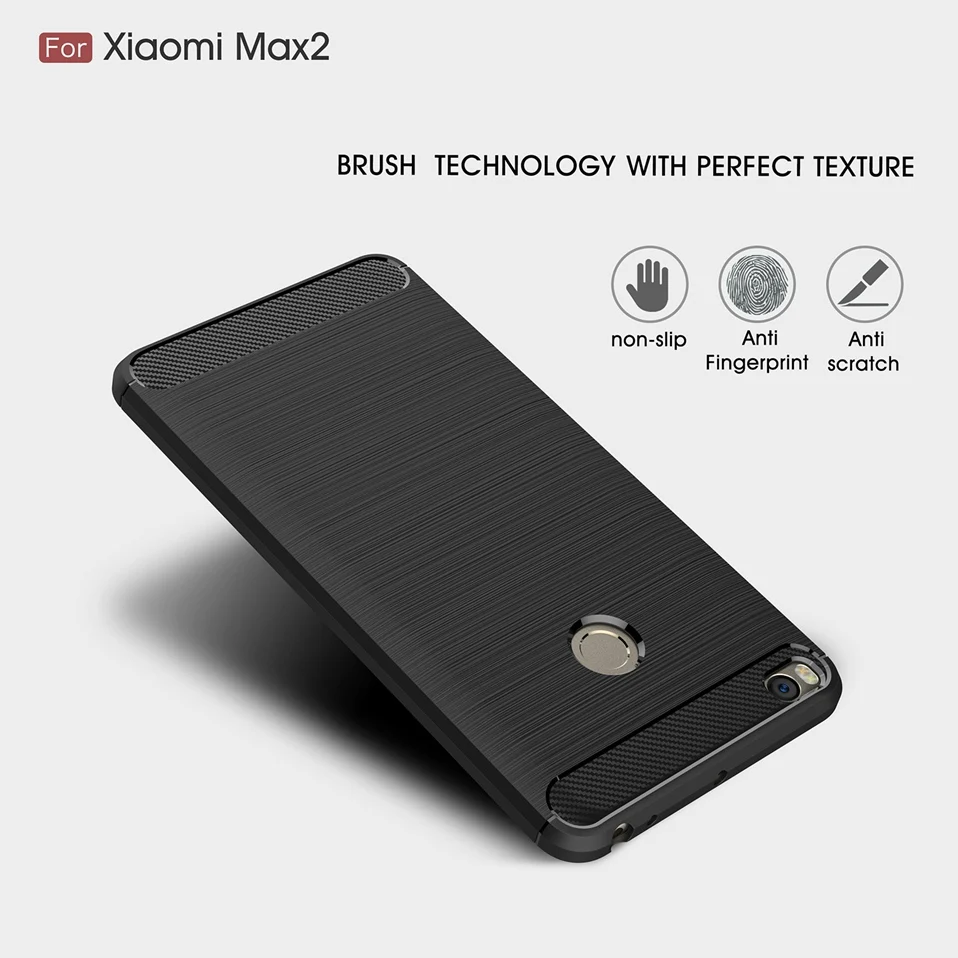 Reaoom for Xiaomi Mi Max 2 Phone Case Carbon Fiber Back Cover for Xiaomi Max 2 Mi Max2 Fashion Slim Soft TPU Protection Shell (2)