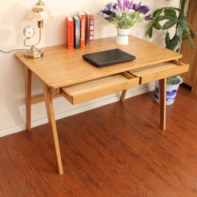 table Direct study tables oak wood desk with drawers