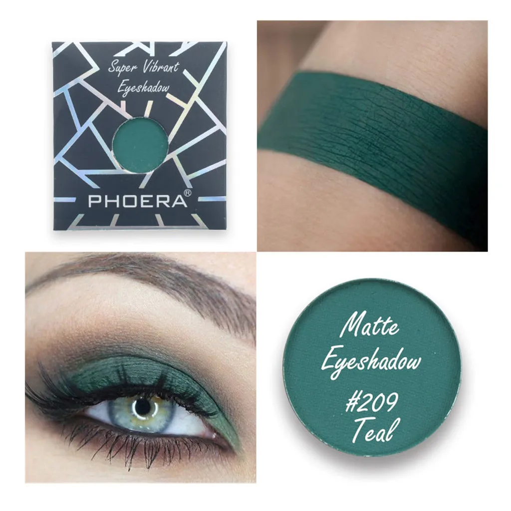 

eyeshadow Green Matte Metal Cool Monochrome Eye Shadow Powder Custom Magnetic Pan Eyeshadow Series Shiny Sequins Eye Shadow Po/