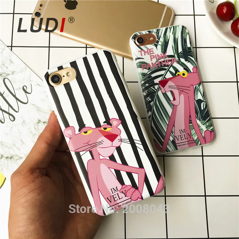 LUDI Новый розовый пантера чехол для телефона iPhone XS MAX X/XR/6/6S/7/8Plus Мягкий силиконовый