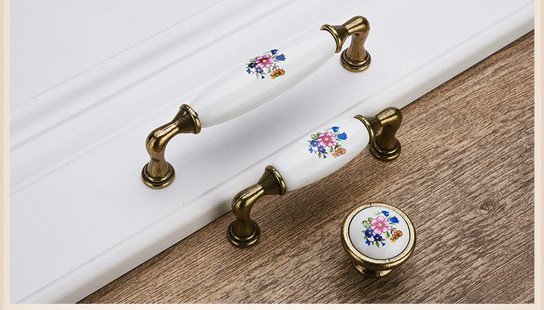 KAK античные бронзовые керамические ручки для шкафов из цинкового сплава ручки для выдвижных ящиков дверная ручка для шкафа утренняя Глория Европейская Мебельная ручка