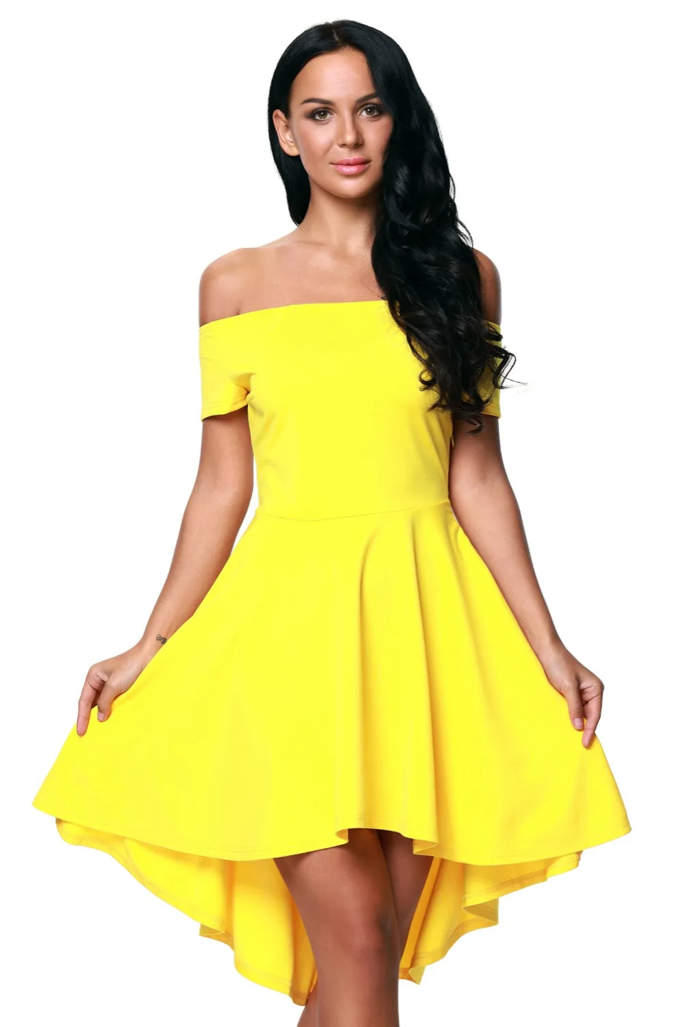 Yellow-All-The-Rage-Skater-Dress-LC61346-7-3