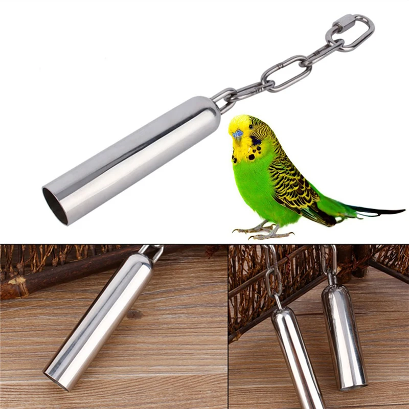 

New Arrival Pet Bird Stainless Steel Bell Toys Chew Parrot Hanging Swing Cockatiel Parakeet jun29