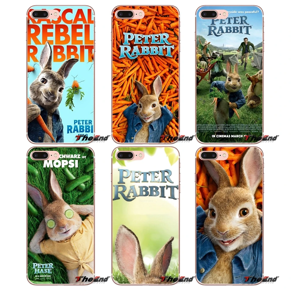 Милый кролик Питер для iPhone X 4 4S 5 5S 5C SE 6 S 7 8 плюс samsung Galaxy J1 J3 J5 J7 A3 A5 2016 2017 мобильного