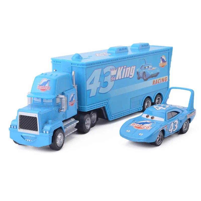 Disney Pixar Cars 3 2pcs Chick Hicks Lightning McQueen Uncle Container Truck 1:55 литой металл модель подарок на день