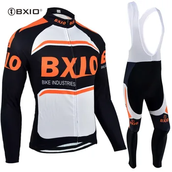 

BXIO 2020 Winter Thermal Fleece Cycling Jersey Sets Long Sleeved Pro Team Bicicleta Ropa Ciclismo Anti-Shrink Bike Clothes