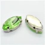 

free shipment Sewing 4 holes7x15mm marquise peridot col Crystal beads Fancy Stone with brass Claw Setting diy accessory
