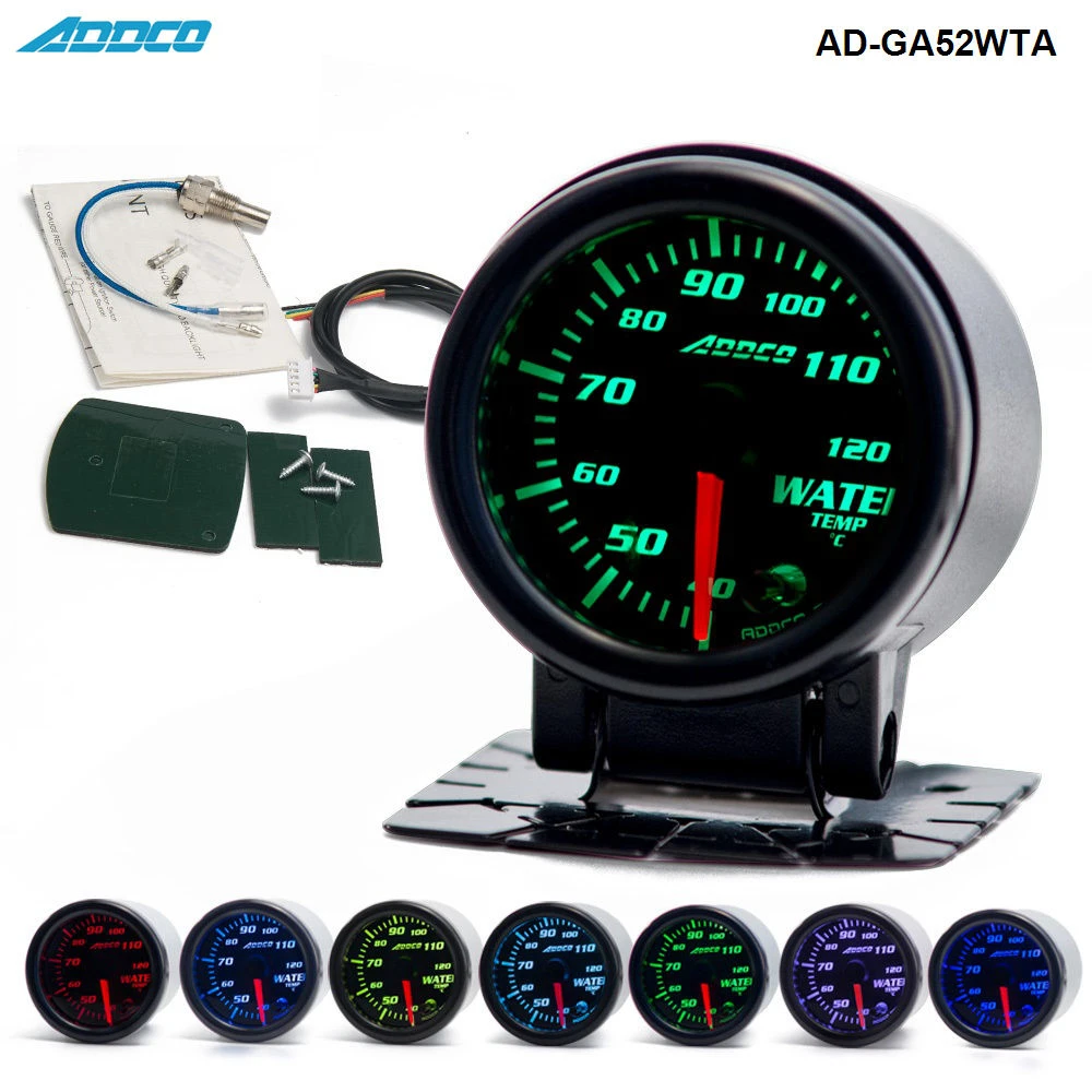 センサーとホルダー付き自動水温計 2インチ 52mm 7色 Led 煙探知器 Ad Ga52wta Sensor Sensor Gauge Temperaturegauge 52mm Aliexpress