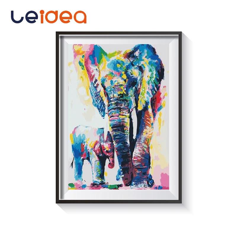 

DIY Painting By Numbers Kits Colorful Elephant Animals Hand Painted Oil Paint By Numbers For Home Decor 40x50cm Art
