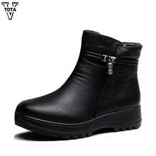 

VTOTA Snow Boots Brand boots Women shoes Winter Boots Warm Wool Winter Real Leather Mother Shoes Woman Boots Botas Mujer xynx