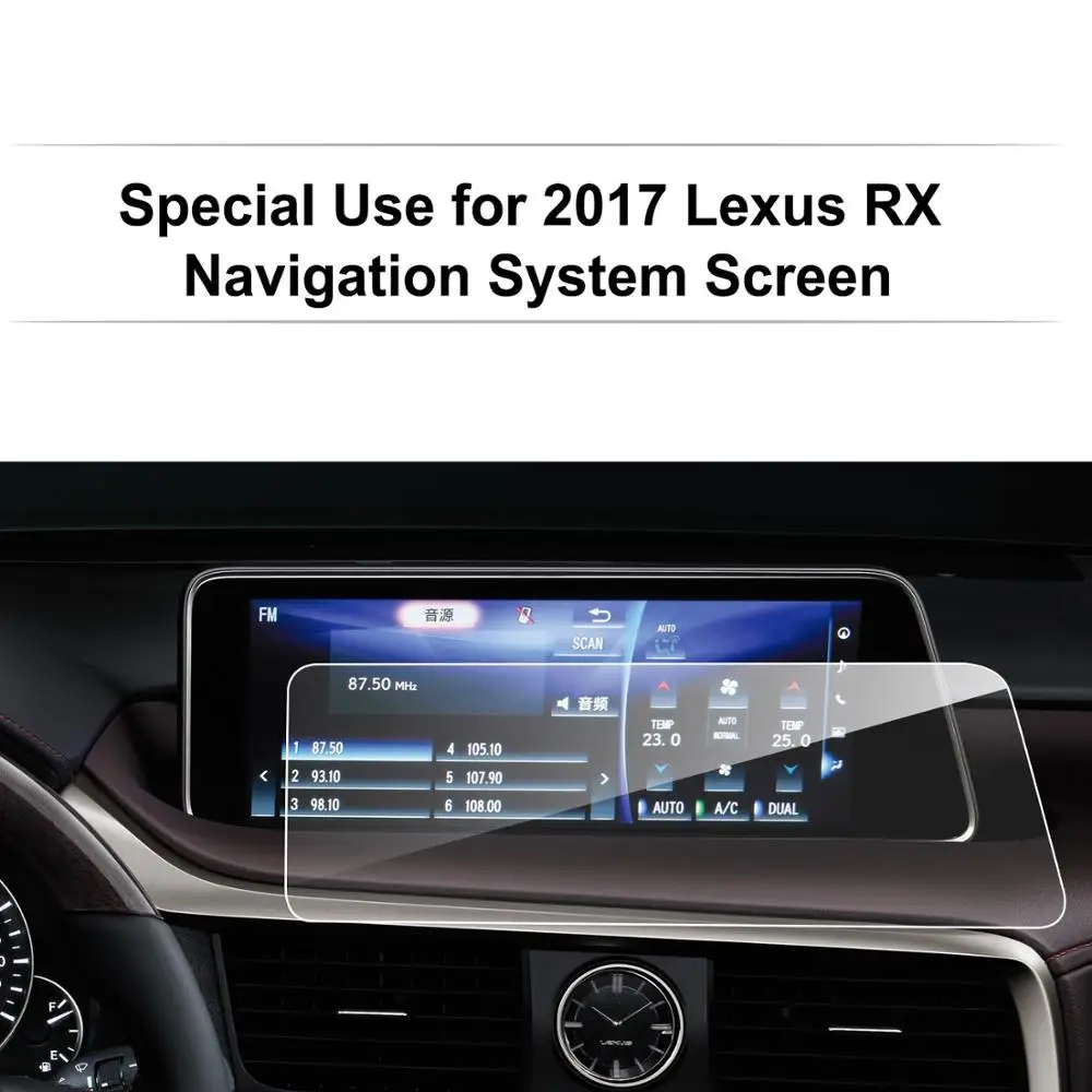 RUIYA HD Clear TEMPERED GLASS Car In-Dash Screen Protective Film 2016 2017 Lexus RX 350 8-Inch Touch Screen Car Display Navigation Screen Protector