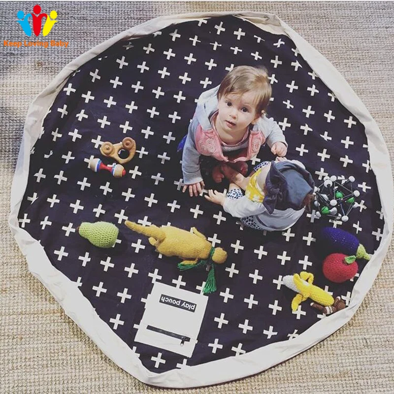Baby Blanket Soft Play Mat Pad Multi functi Toys Storage Bag Kids Play