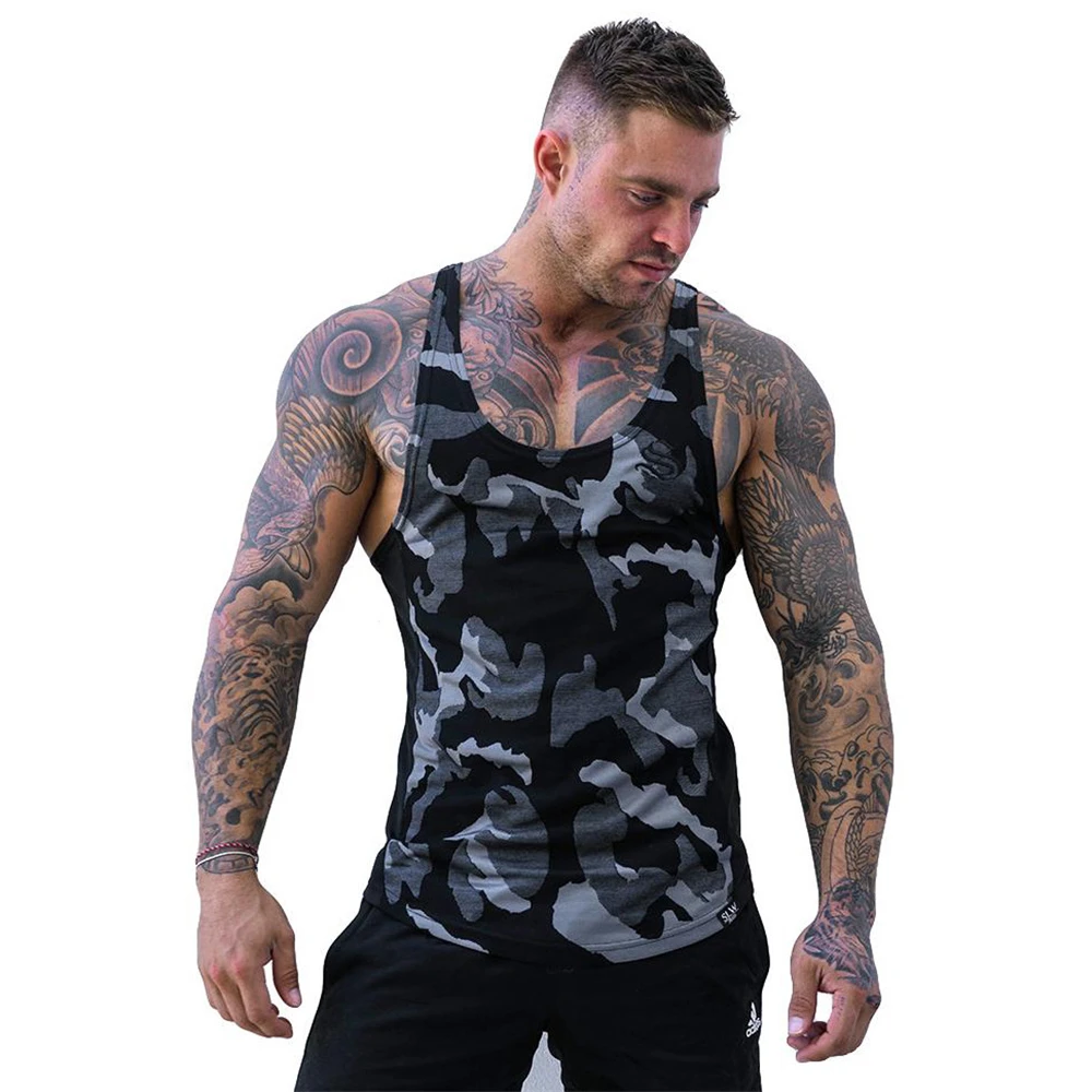 

2019 fashion camouflage Gyms Tank Tops Men Sleeveless Tank tops For Men Bodybuilding Clothing Undershirt Fitness Stringer Vest